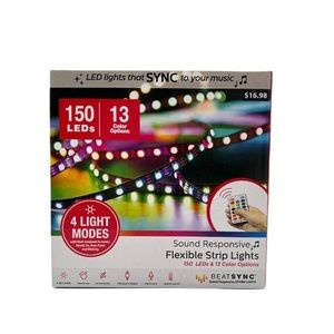 BeatSync Sound Responsive 150-Count Strip Lights